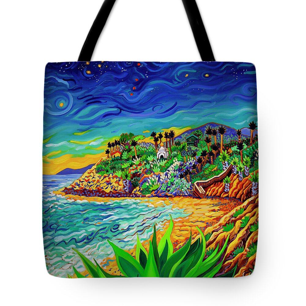 Swami's Surf Spot Tote Bag featuring the painting Swami Mike by Cathy Carey