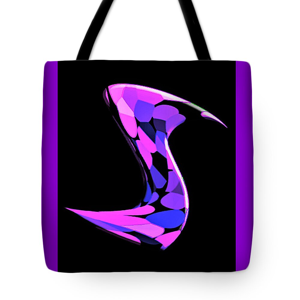 Abstract Tote Bag featuring the digital art Swan Abstract by Ronald Mills