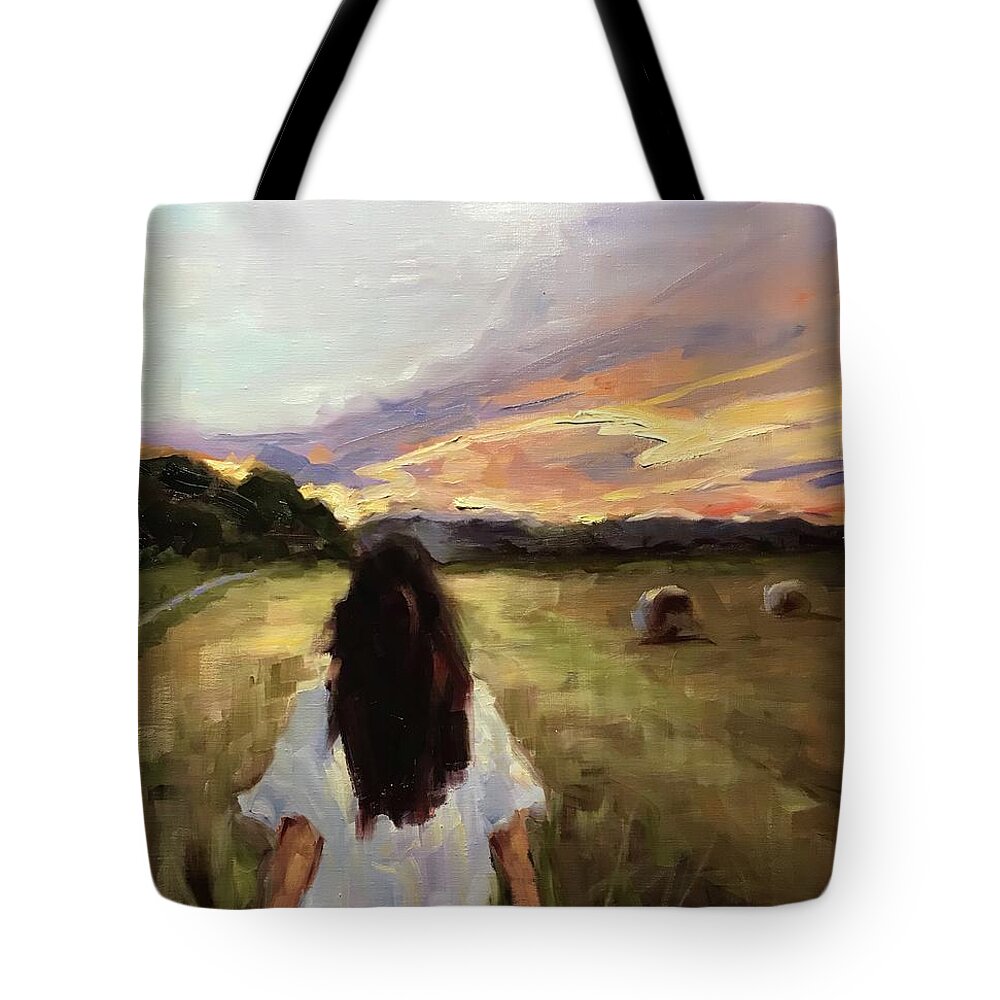 Figurative Tote Bag featuring the painting Sweet days of summer by Ashlee Trcka