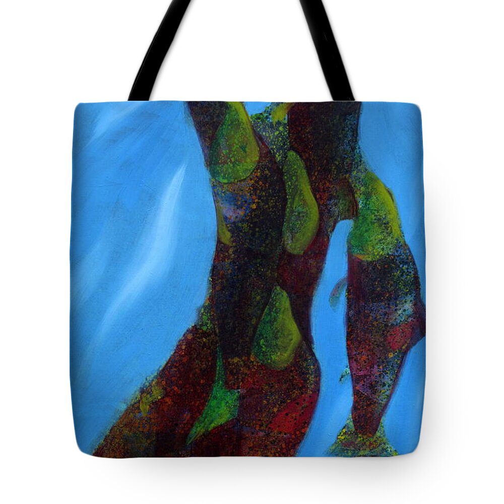 Salmon Tote Bag featuring the painting Swims with Salmon II by Gregg Caudell