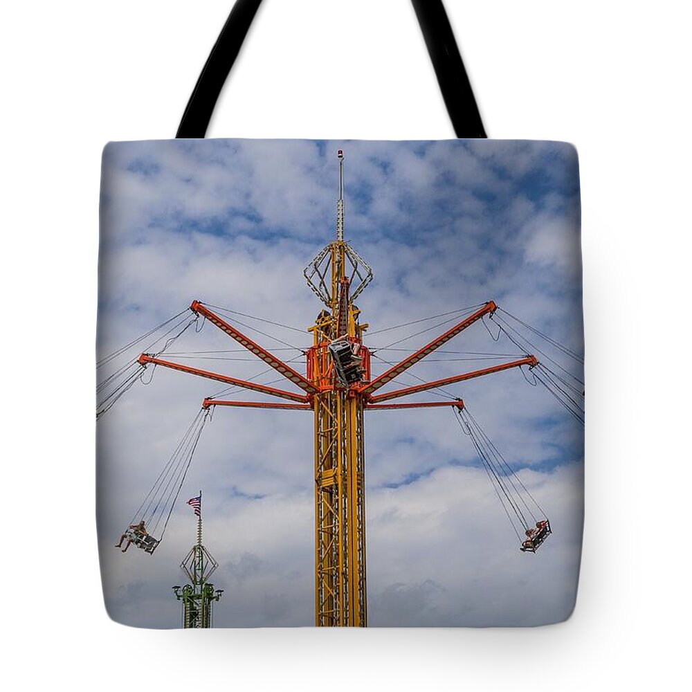 Sky Tote Bag featuring the photograph Swings in the Sky by Kevin Craft