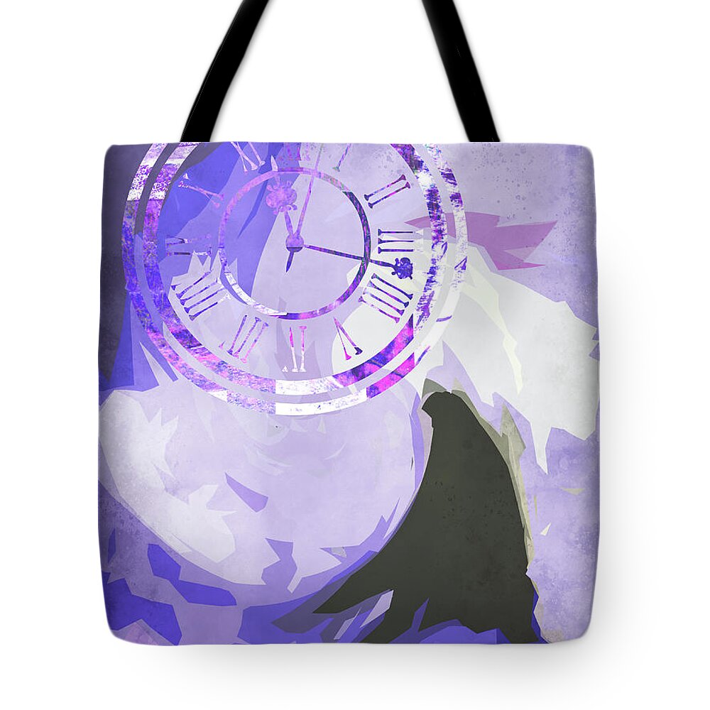 Purple Abstract Tote Bag featuring the mixed media Swirl of Time by Nancy Merkle