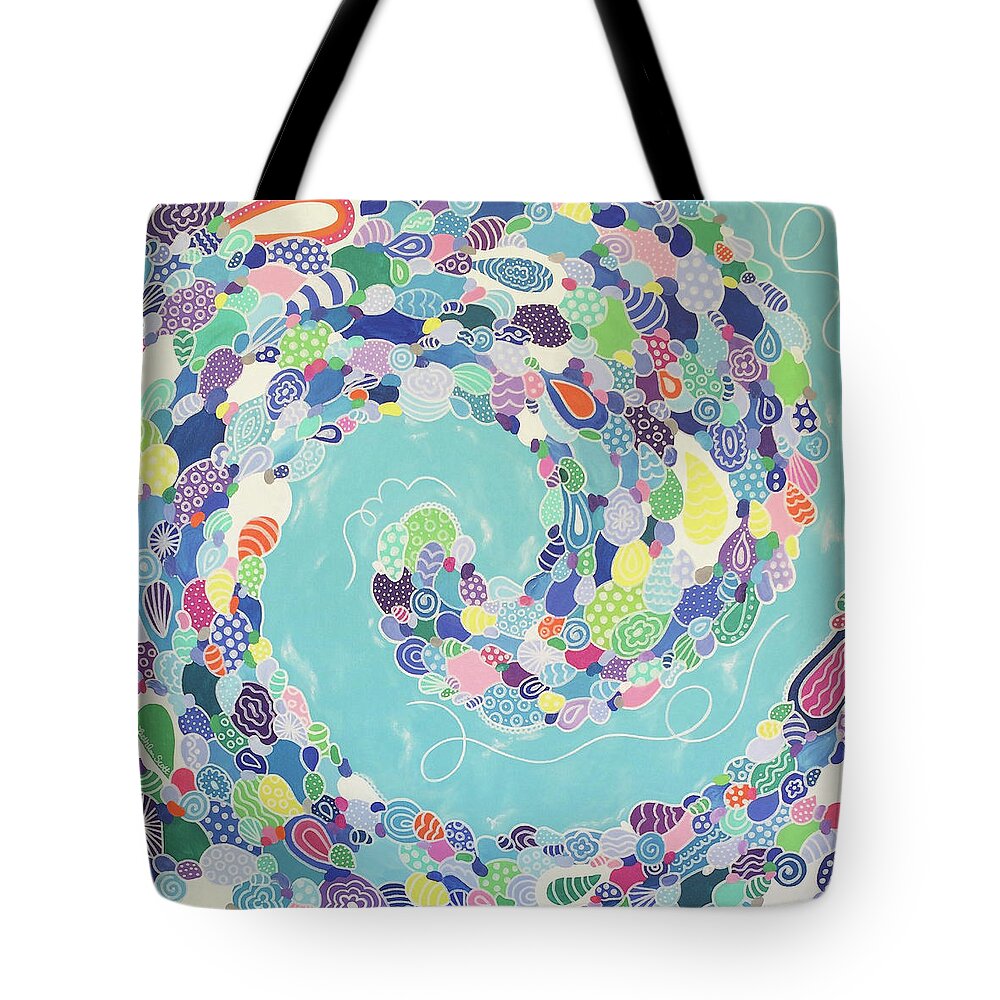 Pattern Art Tote Bag featuring the painting Swirling Medley by Beth Ann Scott