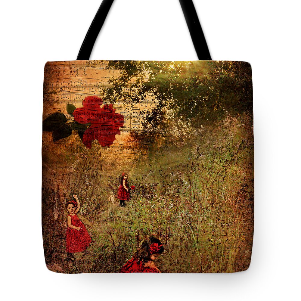 Tote Bag featuring the photograph Sydney and the Red Flower by Shara Abel