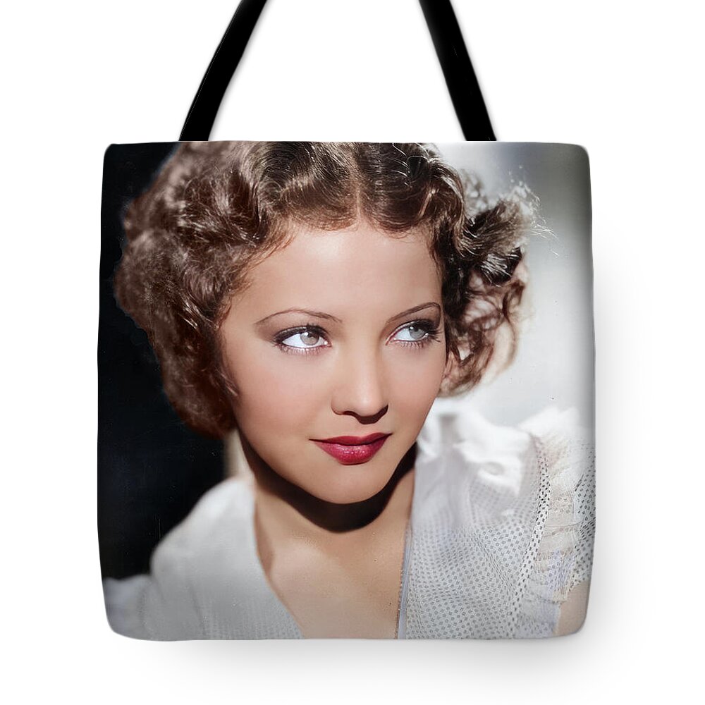 Sylvia Sidney Tote Bag featuring the digital art Sylvia Sidney by Chuck Staley