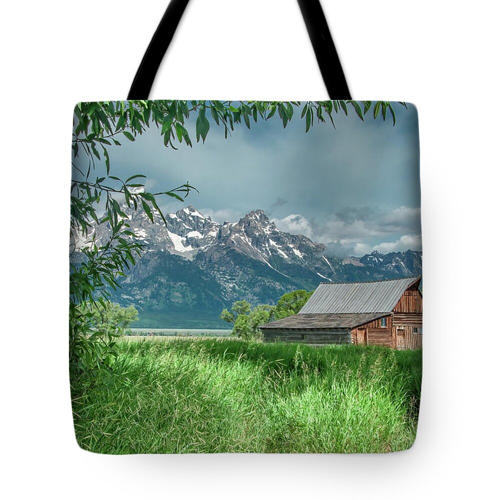 Barn Tote Bag featuring the photograph T A Moulton Barn, Grand Tetons by Marcy Wielfaert