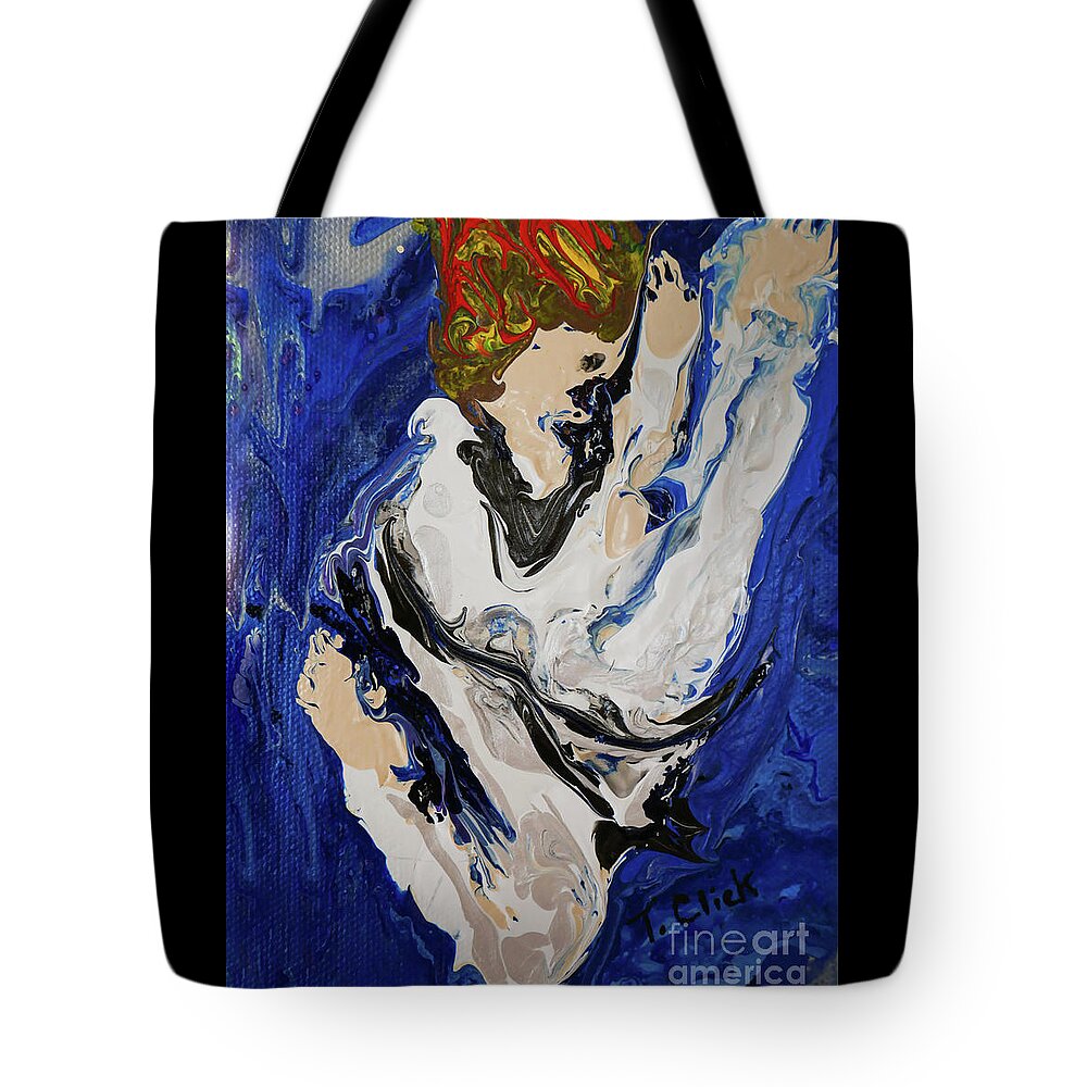 Taekwondo Tote Bag featuring the painting Taekwondo by Tessa Evette