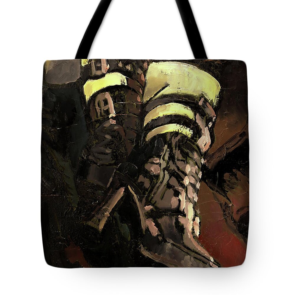 Legs Tote Bag featuring the painting Tangence - Cold Calm by Sv Bell