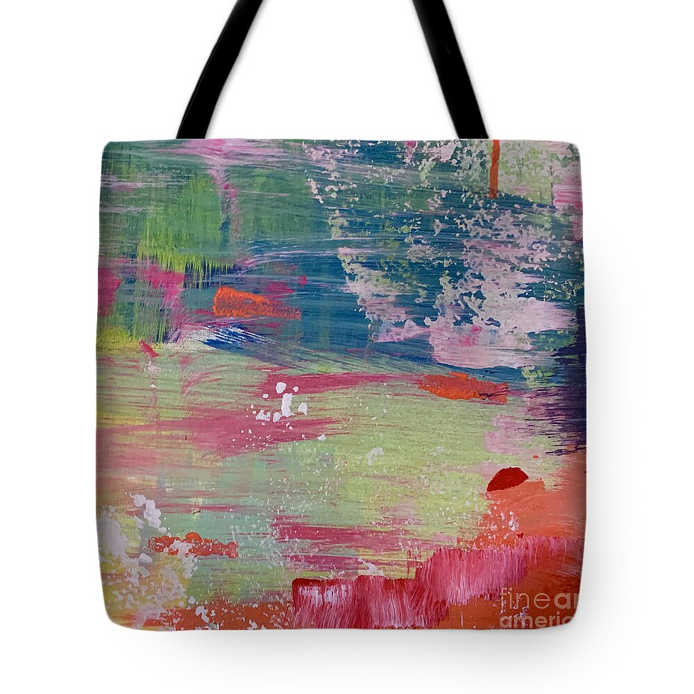 Abstract Art Tote Bag featuring the painting Take it Easy by Christie Olstad