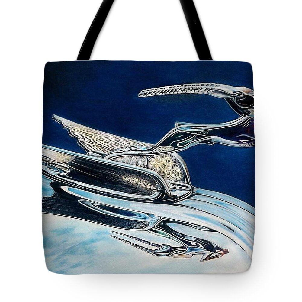 Ram Hood Ornament Image Tote Bag featuring the drawing Take the Leap by David Neace