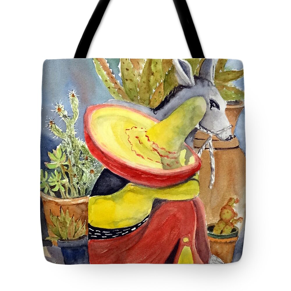Southwest Decor Tote Bag featuring the painting Taking A Siesta by Anna Jacke