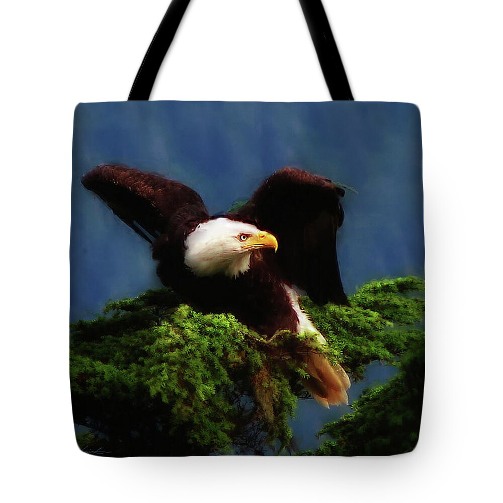 Eagle Tote Bag featuring the painting Taking Flight  by Joel Smith