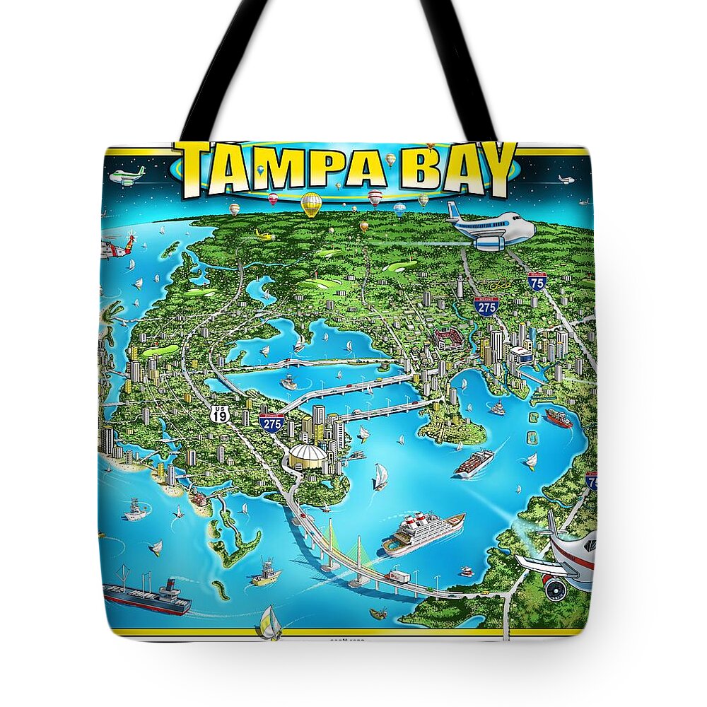 Florida Tote Bag featuring the digital art Tampa Bay by Scott Ross
