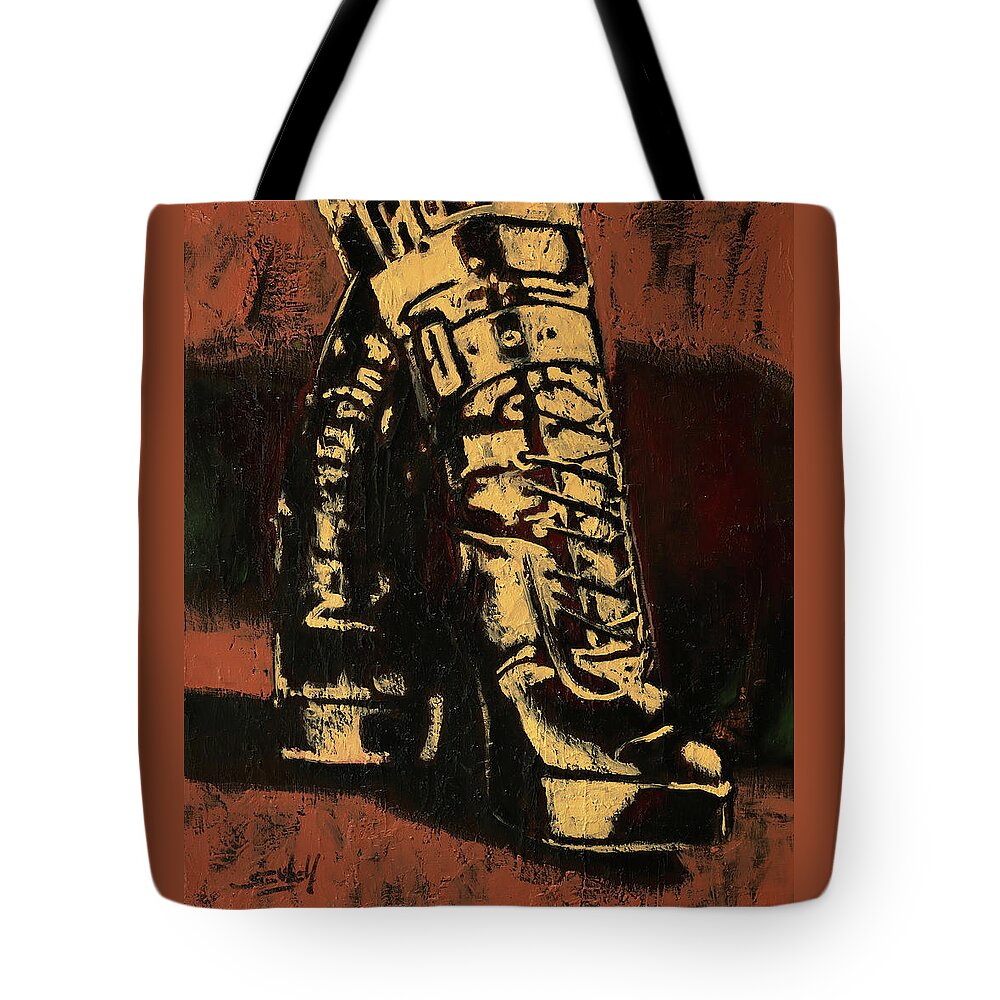 Boots Tote Bag featuring the painting Tangence - La Croix by Sv Bell