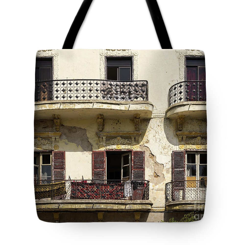 Tangier Tote Bag featuring the photograph Tangier Balconies 02 by Rick Piper Photography