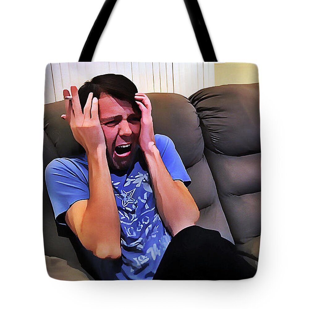 Tanner James Tote Bag featuring the painting Tanner by Mark Baranowski