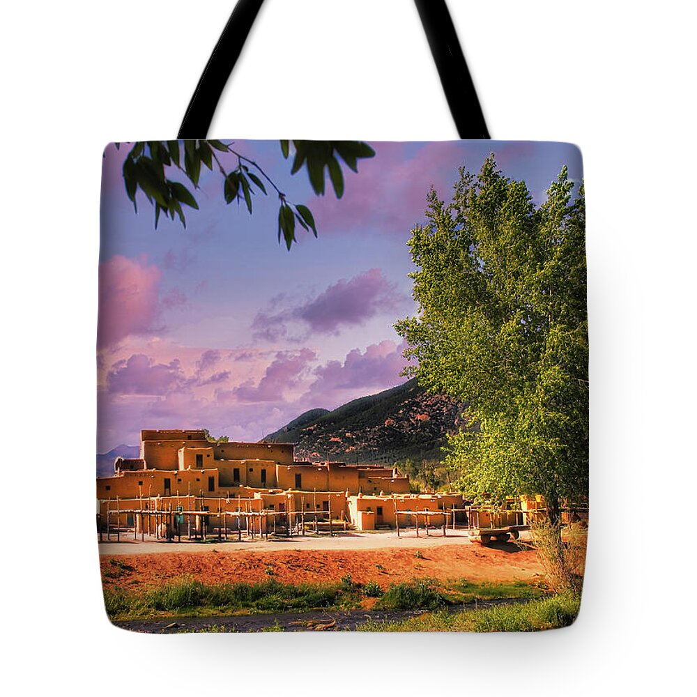 Landscapes Tote Bag featuring the photograph Taos Pueblo by Micah Offman