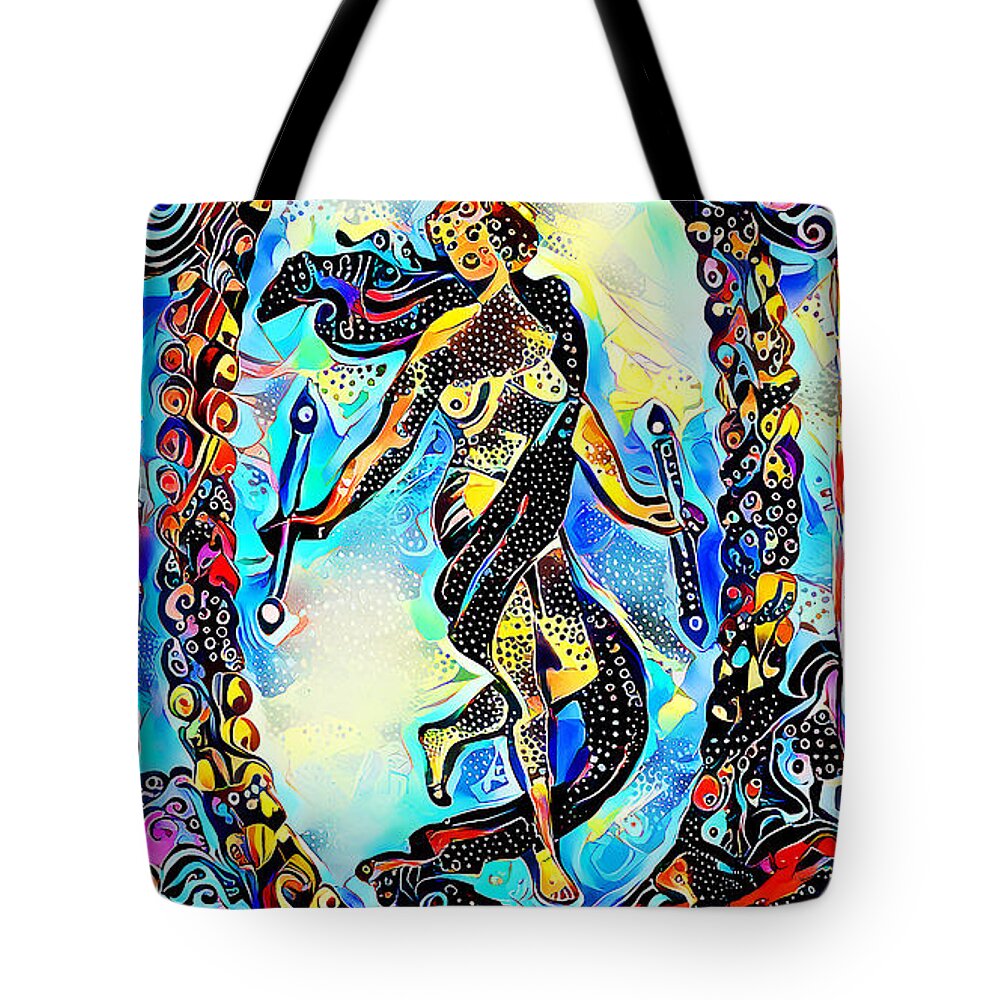 Wingsdomain Tote Bag featuring the photograph Tarot Card The World in Contemporary Modern Design 20210127 by Wingsdomain Art and Photography