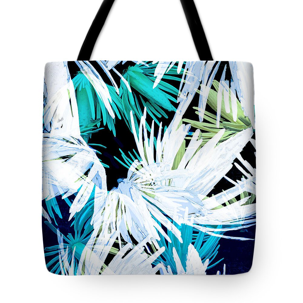 Botanical Abstract Tote Bag featuring the digital art Tassels Tossed by Gina Harrison