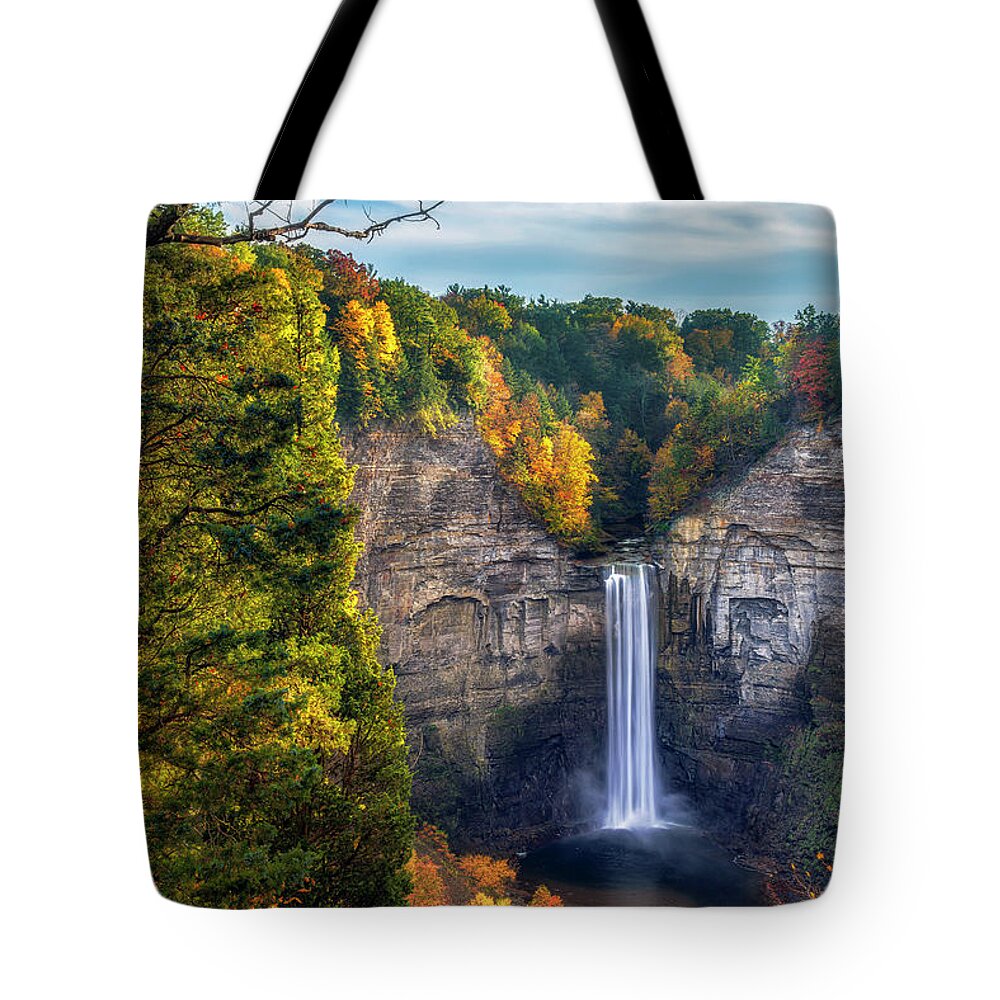 Mark Papke Tote Bag featuring the photograph Taughannock Fall 3 by Mark Papke