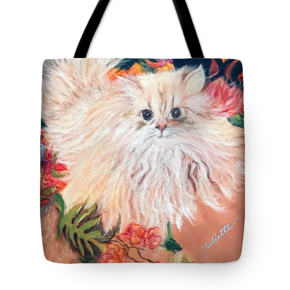Persian Cat Tote Bag featuring the pastel Tawny by Juliette Becker