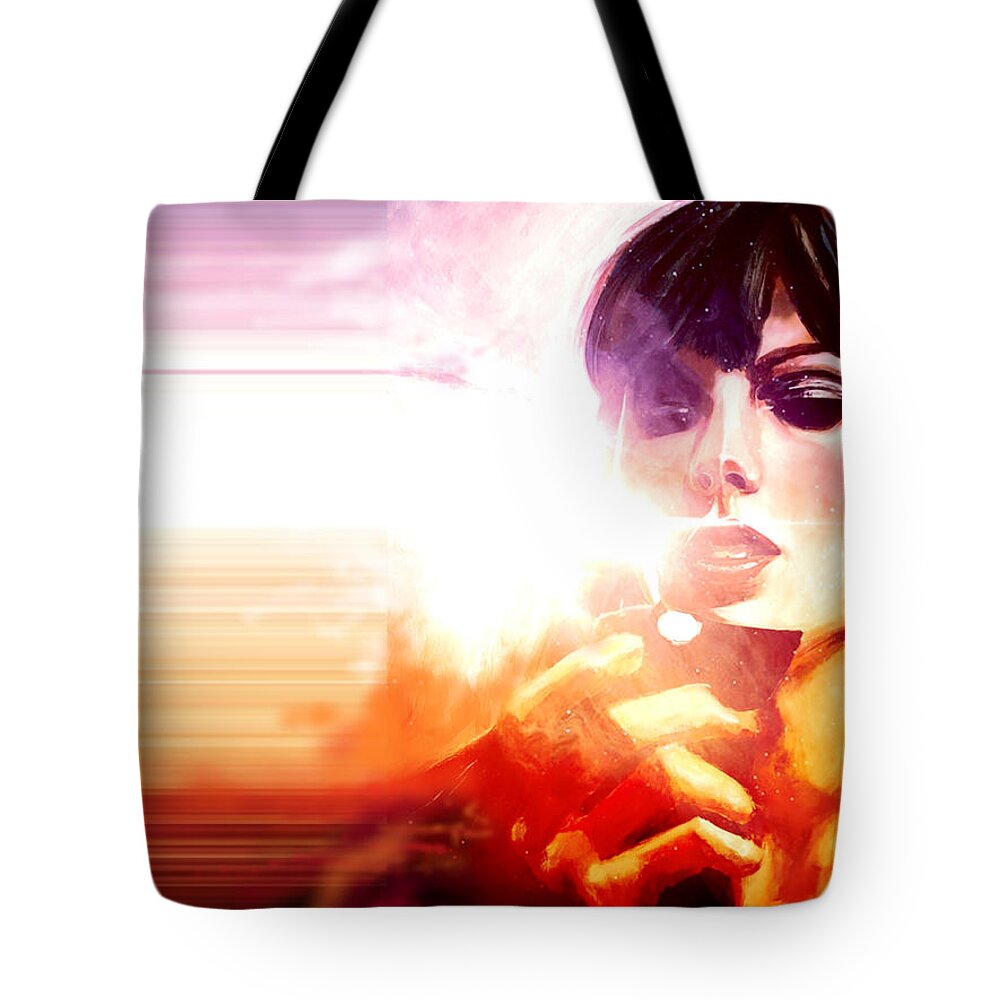 Taylor Swift Tote Bag featuring the painting Taylor Swift - Anti-Hero Version by Joel Tesch