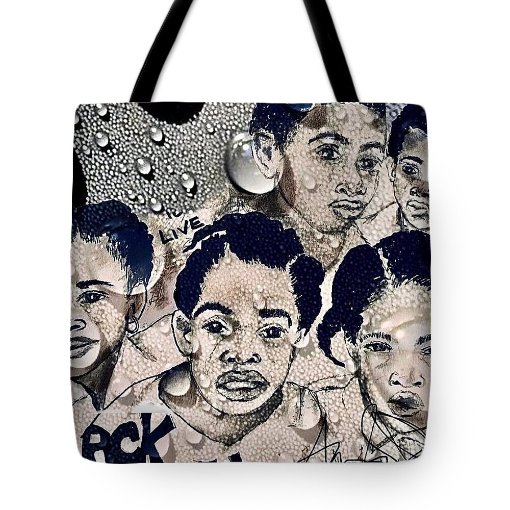  Tote Bag featuring the mixed media Tears by Angie ONeal