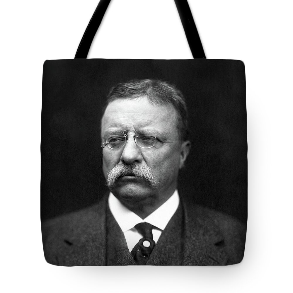 Theodore Roosevelt Tote Bag featuring the photograph Teddy Roosevelt by War Is Hell Store