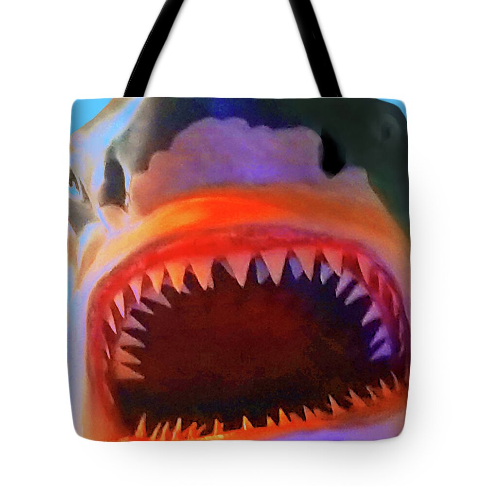 Sharks Tote Bag featuring the painting Teeth by CHAZ Daugherty