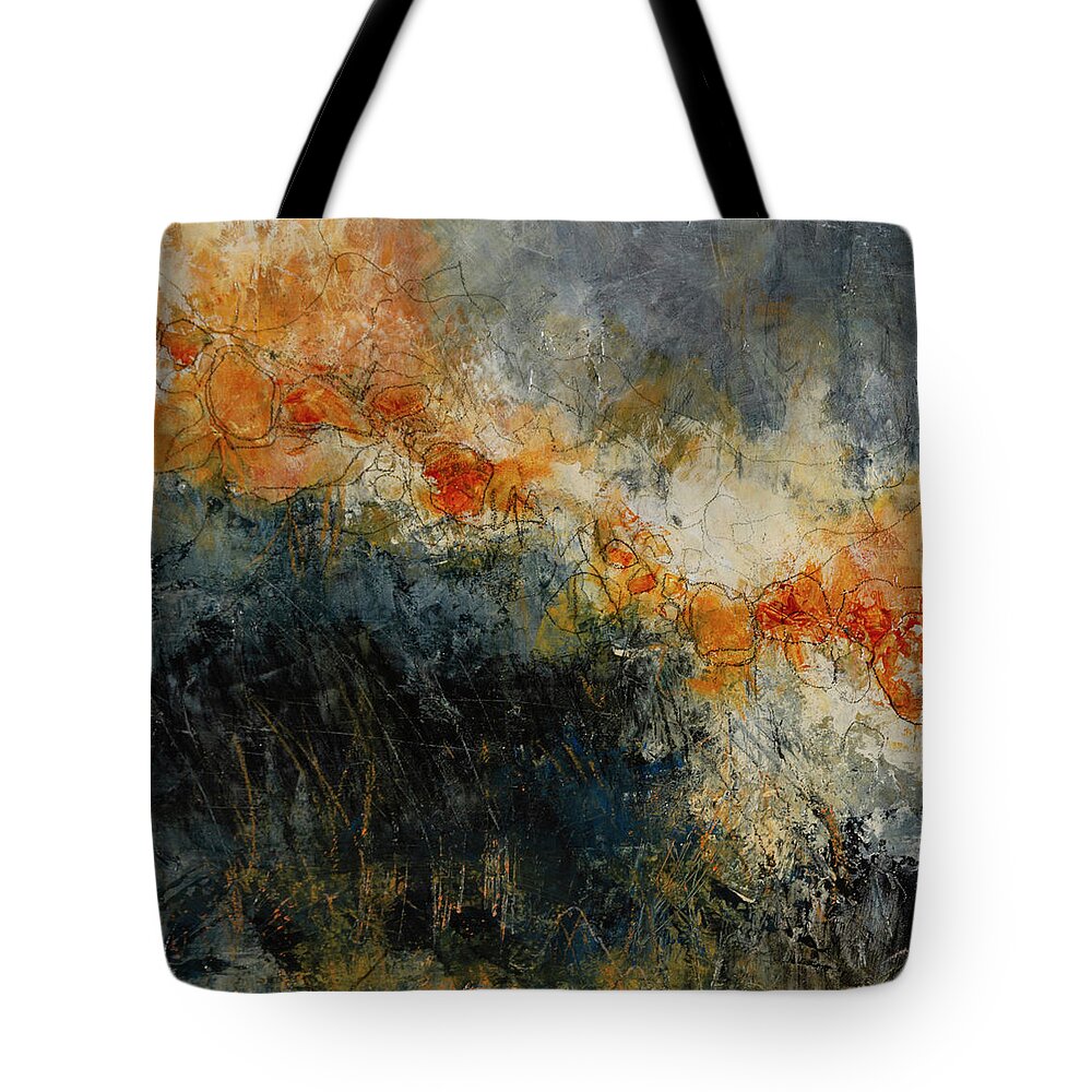 Acrylic Painting Tote Bag featuring the painting Tempest by Chris Burton