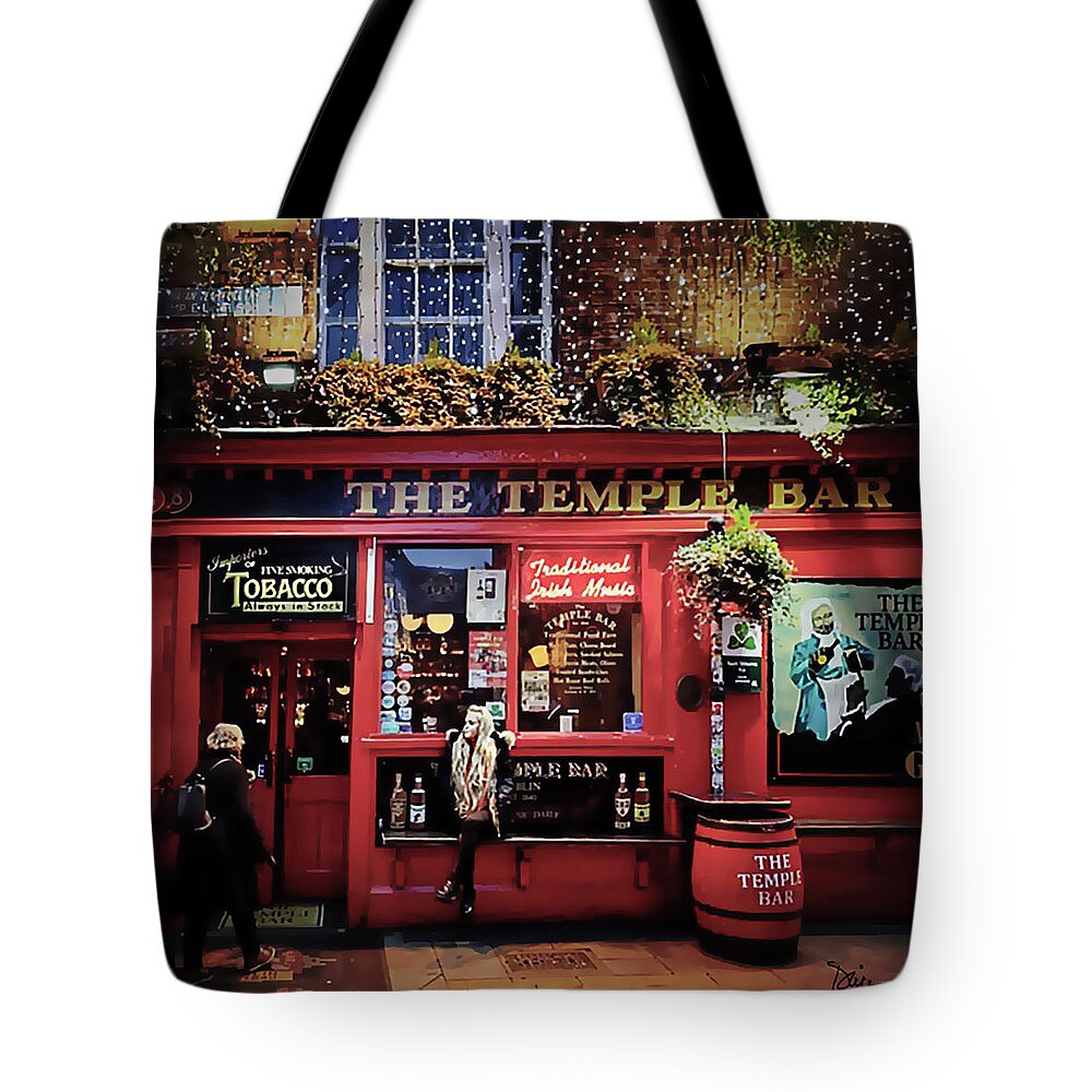 Dublin Tote Bag featuring the photograph Temple Bar District in Dublin by Peggy Dietz