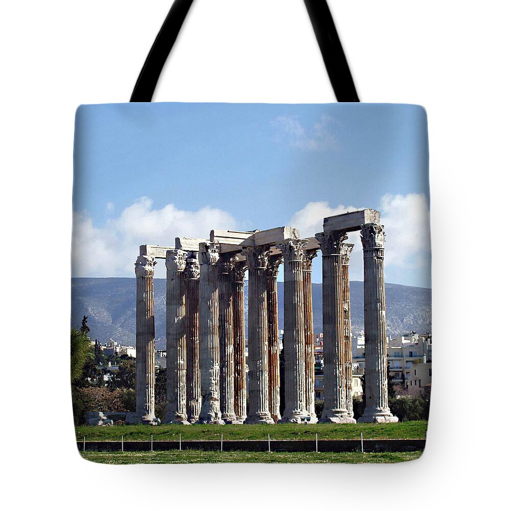 Temple Of Olympian Zeus Tote Bag featuring the photograph Temple of Olympian Zeus by Ellen Henneke