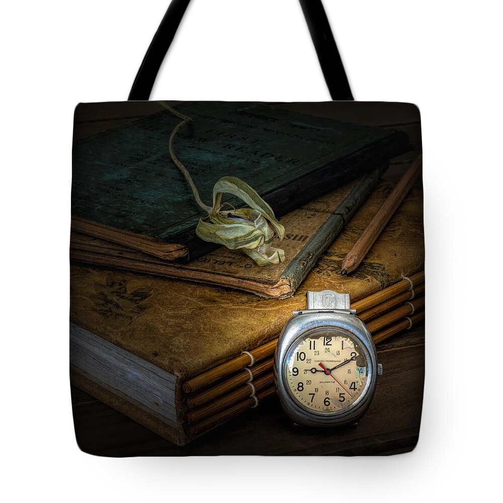 Still Life Tote Bag featuring the photograph Ten minutes past the hour by Alessandra RC