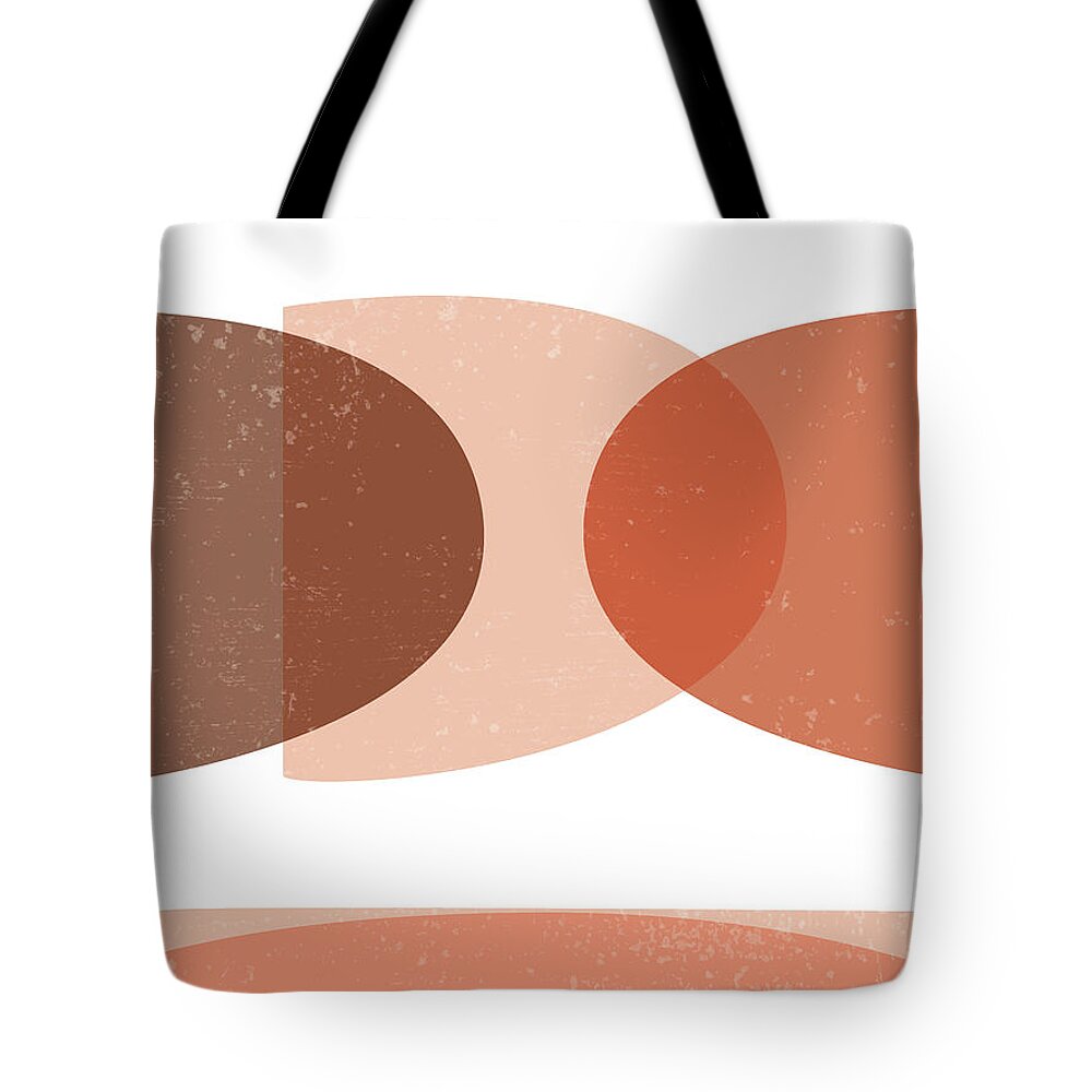 Terracotta Tote Bag featuring the mixed media Terracotta Abstract 13 - Modern, Contemporary Art - Abstract Organic Shapes - Brown, Burnt Orange by Studio Grafiikka