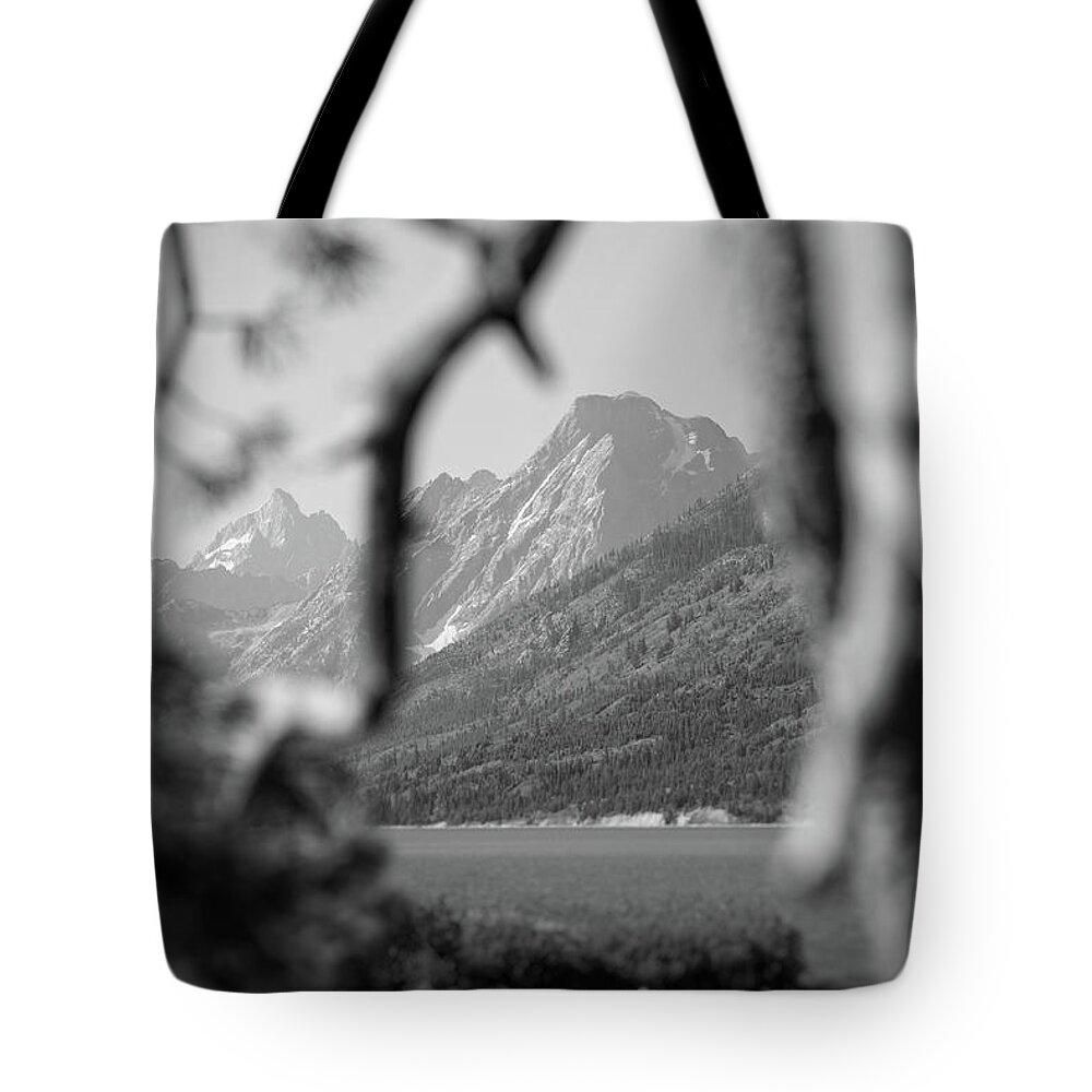 Mountain Tote Bag featuring the photograph Teton in the Black and White by Go and Flow Photos