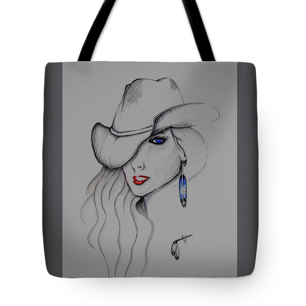 Texas Girl Tote Bag featuring the painting Texas Girl by Kem Himelright