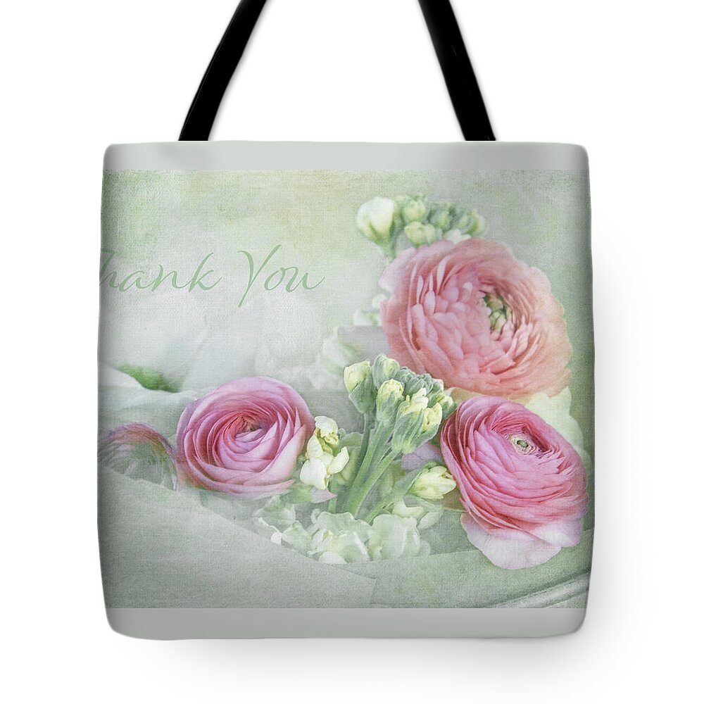 Photgraphy Tote Bag featuring the digital art Thank You Bouquet by Terry Davis