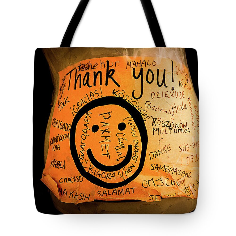 Thank You Tip Jar Tote Bag featuring the photograph Thank You Tip Jar by David Morehead