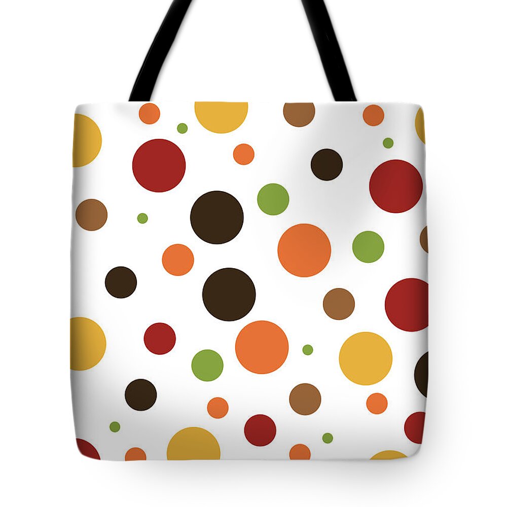Thanksgiving Tote Bag featuring the digital art Thanksgiving Polka Dots by Amelia Pearn