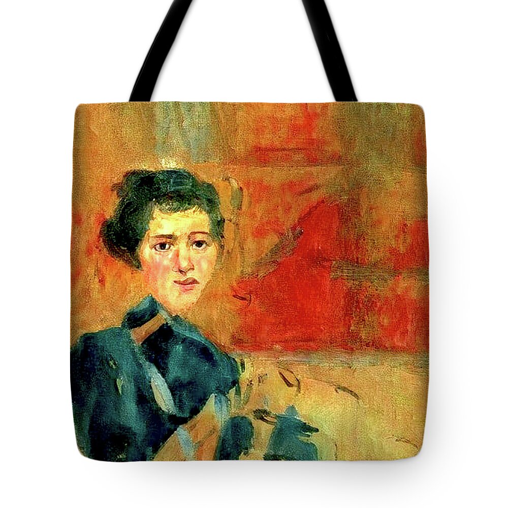  #matisse # Monet # Picasso # Gauguin #manet #  #painting # Contemporary #woman #female#male#men #oil #painter #local # Dallas # New Work Tote Bag featuring the painting That was then This is now 16 by Kasey Jones