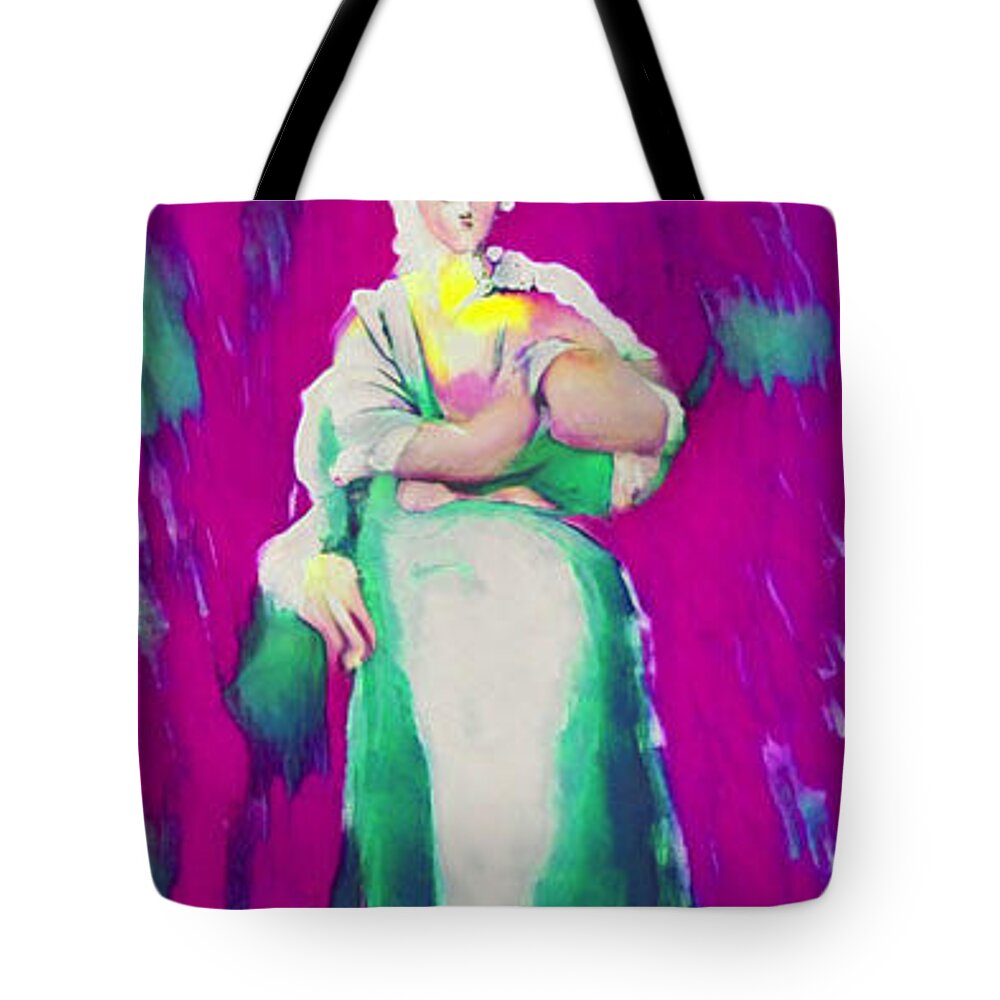 Rembrant #matisse # Monet # Picasso # Gauguin #manet # Brown Tote Bag featuring the painting That was Then This is NOW Child Mother by Kasey Jones