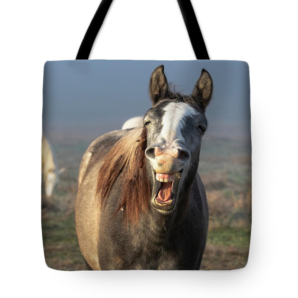 Horse Tote Bag featuring the photograph That's a Good One by Holly Ross