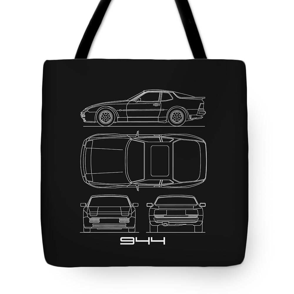 Porsche Tote Bag featuring the photograph The 944 Blueprint by Mark Rogan