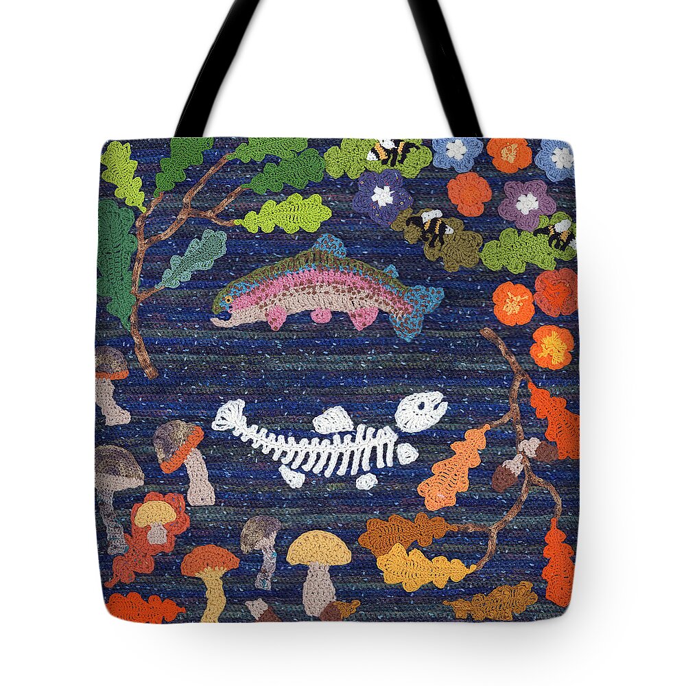 Ecology Tote Bag featuring the tapestry - textile The Accepted Time by JR Kinyak