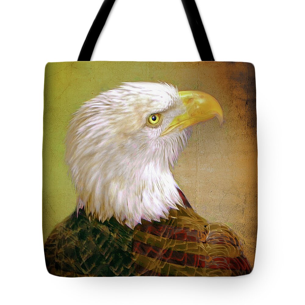 American Tote Bag featuring the photograph The American Bald Eagle by Savannah Gibbs
