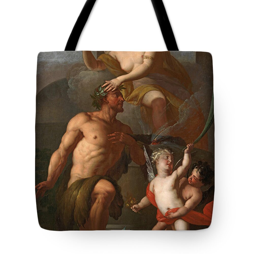 Mattheus Terwesten Tote Bag featuring the painting The Apotheosis of Hercules by Mattheus Terwesten