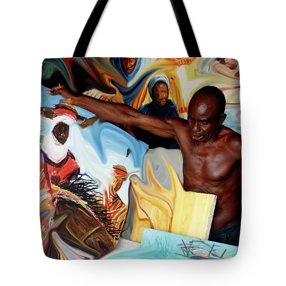 Enshrined Tote Bag featuring the photograph The Artist Enshrined by Wayne King