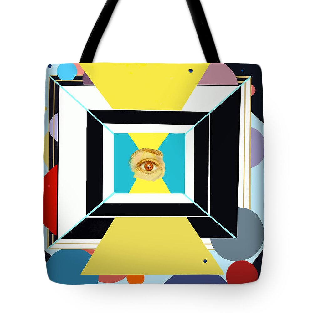 Abstract Tote Bag featuring the painting The Artist's Eye by Vallee Johnson