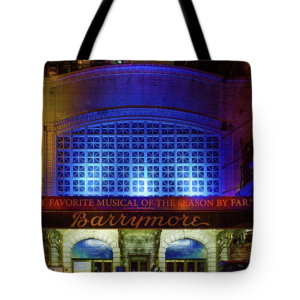 Barrymore Theatre Tote Bag featuring the photograph The Barrymore Theatre NYC by Mark Andrew Thomas