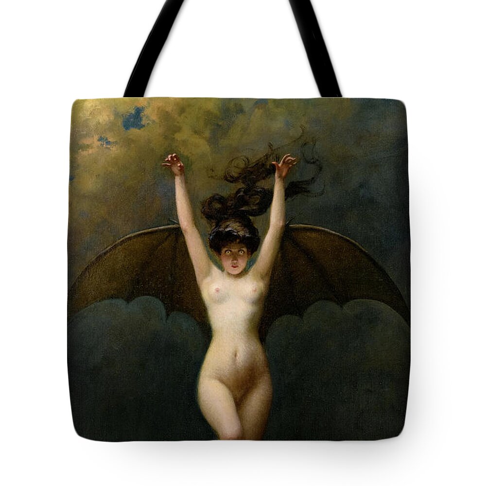 Albert Joseph Penot Tote Bag featuring the painting The Bat Woman by Albert Joseph Penot